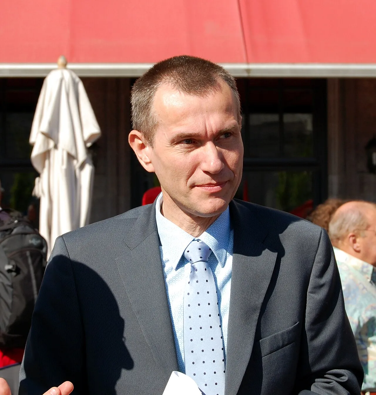 Frank Vandenbroucke, federaal minister van Volksgezondheid, tijdens een 1 mei-viering in Leuven.